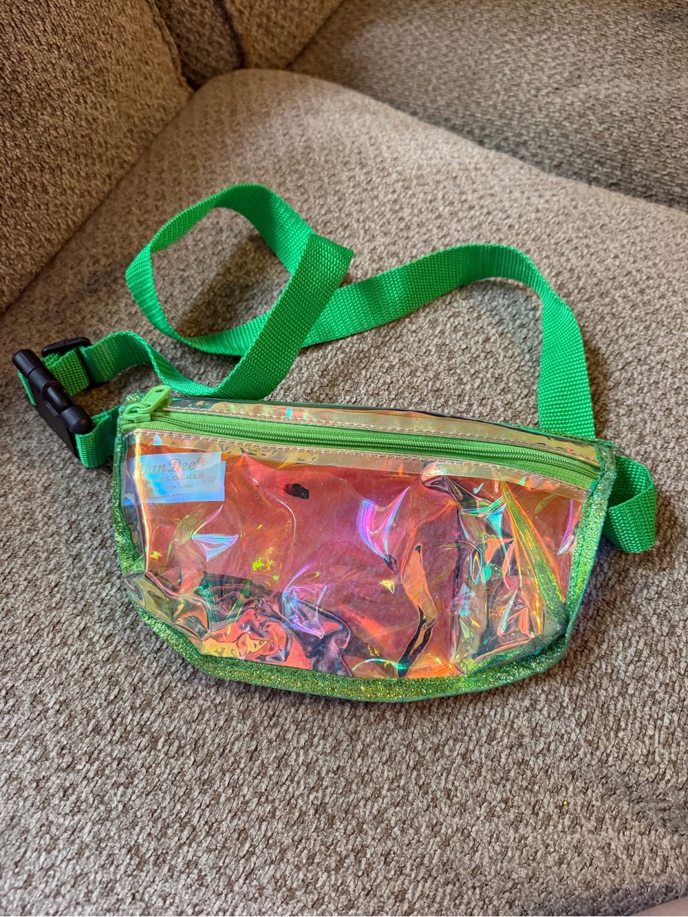 Green Iridescent Clear Fanny Pack Bag - Women